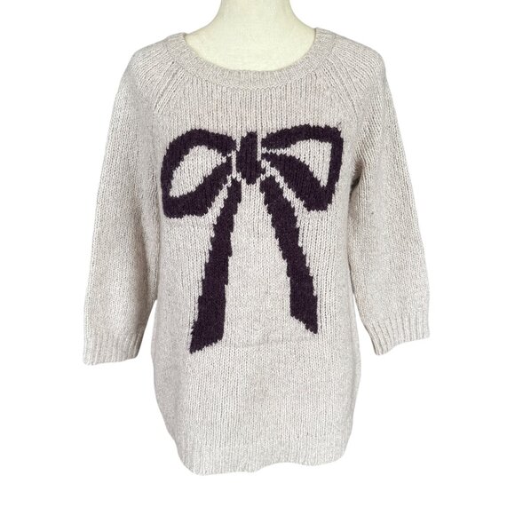 Loft linen colored 3/4 sleeve stretchy pullover sweater women's size small - Picture 1 of 9